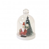 CLOCHE DÉCORATIVE SCÈNE PÈRE NOËL RÉSINE 6.8X10CM