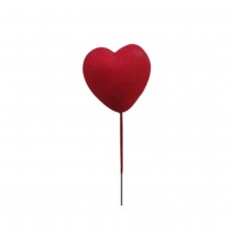 COEUR SUR TIGE 4CM ROUGE