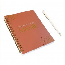 COFFRET CARNET NOTES STYLO MAMIE 20X25CM OCRE