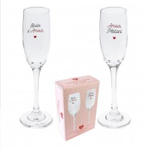 COFFRET DUO VERRES FLÛTES TRINQUONS À L\'AMOUR