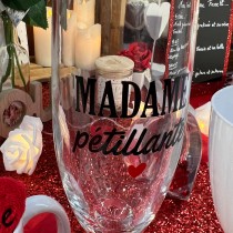 COFFRET FLÛTES CHAMPAGNE VERRE MADAME MONSIEUR