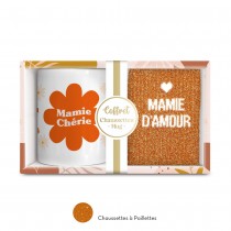 COFFRET MUG CHAUSSETTES MAMIE AMOUR CHÉRIE