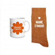 COFFRET MUG CHAUSSETTES MAMIE AMOUR CHÉRIE