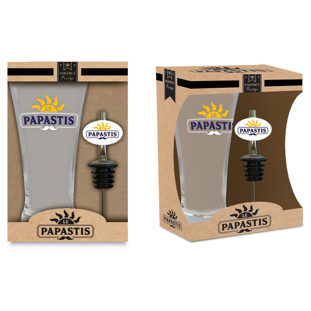 COFFRET PASTIS LE PAPASTIS VERRE DOSEUR