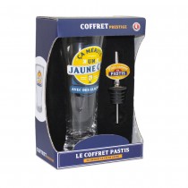 COFFRET PASTIS VERRE BEC VERSEUR MÉRITE UN JAUNE