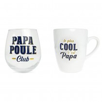 COFFRET VERRE TASSE CÉRAMIQUE PAPA