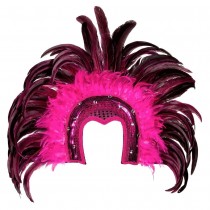 COIFFE CARNAVAL BRÉSIL SAMBA PLUME FUCHSIA FEMME