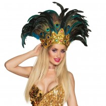 COIFFE CARNAVAL BRÉSIL SAMBA PLUME PAON FEMME