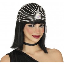 COIFFE CHARLESTON ANNÉE 20 STRASS ARGENT FEMME