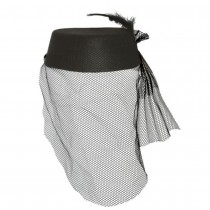 COIFFE VEUVE VOILE PLUME NOIR XIX SIÈCLE FEMME