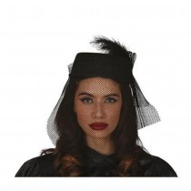 COIFFE VEUVE VOILE PLUME NOIR XIX SIÈCLE FEMME