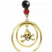 COLLIER BOUCLES D\'OREILLES MÉTAL OR PIRATE FEMME