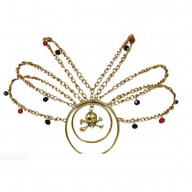 COLLIER BOUCLES D\'OREILLES MÉTAL OR PIRATE FEMME