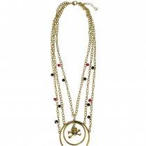 COLLIER BOUCLES D\'OREILLES MÉTAL OR PIRATE FEMME