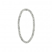 COLLIER CHAÎNE HIP-HOP BLING-BLING MAILLONS ARGENT