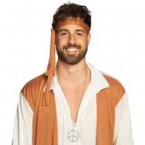 COLLIER CHAINE PENDENTIF PEACE LOVE 5.5CM ARGENT