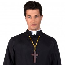 COLLIER CROIX DE PRÊTRE LUXE EN BOIS