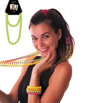 COLLIER DE PERLES VERT 45 CM