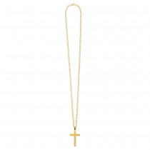 COLLIER FANTAISIE CROIX SPIRITUALITÉ FER 74CM OR