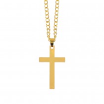 COLLIER FANTAISIE CROIX SPIRITUALITÉ FER 74CM OR