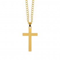 COLLIER FANTAISIE CROIX SPIRITUALITÉ FER 74CM OR