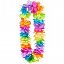 COLLIER HAWAÏEN À FLEURS XL POLYESTER ARC-EN-CIEL