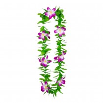 COLLIER HAWAÏEN FLEUR FEUILLE POLYESTER EXOTIQUE