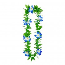 COLLIER HAWAÏEN FLEUR FEUILLE POLYESTER EXOTIQUE