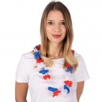 COLLIER HAWAÏEN TRICOLORE FRANCE SUPPORTER ADULTE