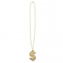 COLLIER MÉTAL DOLLAR AMÉRICAIN OR DIAMANTS