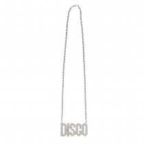 COLLIER MÉTAL PENDENTIF DISCO ARGENTÉ