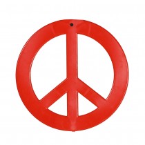COLLIER PENDENTIF PEACE AND LOVE HIPPIE 7CM COLORÉ