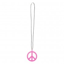 COLLIER PLASTIQUE HIPPIE PEACE LOVE ADULTE