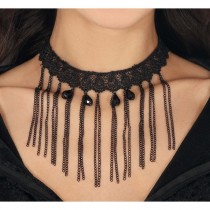 COLLIER RAS-DE-COU CHAINE DENTELLE GOTHIQUE FEMME