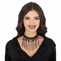 COLLIER RAS-DE-COU CHAINE DENTELLE GOTHIQUE FEMME