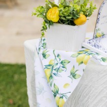 COMPO ARTIFICIELLE CITRON FLEUR POT BOIS 10X20CM