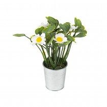 COMPO ARTIFICIELLE MARGUERITE POT ALUMINIUM 5X17CM