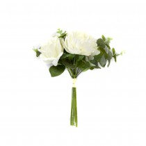 COMPO FLORALE ARTIFICIELLE 7 TIGES 30CM CRÈME