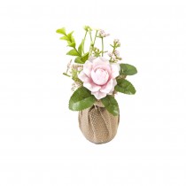 COMPO ROSE FLEURS ARTIFICIELLES 14.5X11CM ROSE