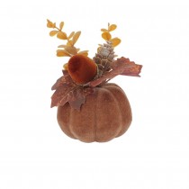 COMPOSITION CITROUILLE VELOURS 6X11CM AMBRE DORÉ