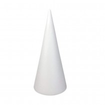 CÔNE POLYSTYRÈNE STYROPOR DÉCORATIF 40CM BLANC