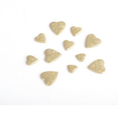 CONFETTIS COEURS 3D RÉSINE 50G OR