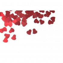 CONFETTIS C?\'UR CARTON 10G 1.2CM ROUGE MÉTAL