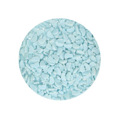CONFETTIS DE SUCRE PIEDS BÉBÉ BLEU 55G