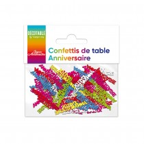 CONFETTIS DE TABLE PAPIER MULTICOLORE JOYEUX ANNIVERSAIRE