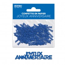 CONFETTIS PAPIER ANNIVERSAIRE 5CM BLEU