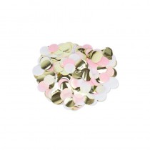 CONFETTIS PAPIER ROSE BLANC OR 3CM 36G