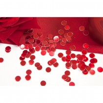 CONFETTIS PASTILLE ROND CARTON 6MM ROUGE MÉTAL
