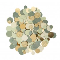CONFETTIS VERT SAUGE OR PAILLETTES 1.5-2.5CM 14G