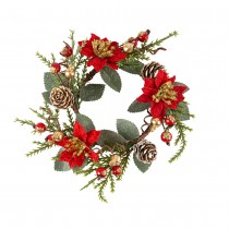 COURONNE ARTIFICIELLE POINSETTIA BAIES C?\ NES 16CM